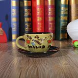 欧式陶瓷咖啡杯套装创意简约美式田园咖啡杯送杯碟勺子 k45