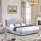 新款实木真皮头层牛皮拉钻软床1.5 1.8米可定制品牌婚床卧室家具