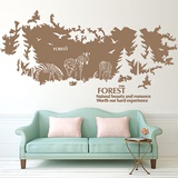 可定制大型森林客厅沙发背景墙玄关墙壁装饰画树林小鹿墙贴画贴纸