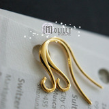 [M]进口diy手工首饰品材料金色镀金制作S型耳钩耳环超值耳饰配件