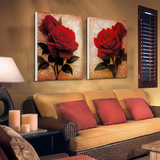 新品无框画客厅现代装饰画欧美复古壁画花卉墙画挂画红玫瑰