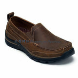 美国正品 Skechers/斯凯奇, 2014新款男鞋 舒适橡胶底真皮休闲鞋