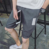 BWXD夏季新品港仔风贴布装饰直筒休闲短裤男士潮流五分裤纯色中裤