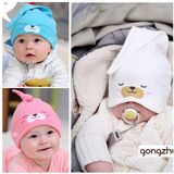 新生婴儿童睡眠胎帽0-3-6个月加厚纯棉春秋冬季款1岁男女宝宝帽子