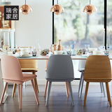 瑞舍 实木餐椅水曲柳椅子简约创意靠背椅小户型咖啡椅设计师新款