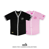 GRAF原创潮牌90 RULES鲨鱼齿棒球短袖T恤男女黑粉两色夏季情侣装