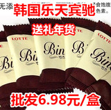批发进口特价零食 韩国乐天Binch宾驰纯黑巧克力饼干夹心饼干102g