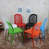 特价时尚PP塑料餐椅简约休闲镂空创意靠背办公会议椅子户外塑胶椅