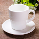 纯白马克杯陶瓷创意强化瓷咖啡杯带碟大容量花式咖啡杯 拿铁杯