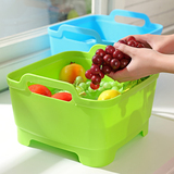创意移动水槽沥水篮 厨房小工具 塑料蔬菜水果收纳洗菜盆 708g