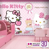 Hellokitty猫主题KTV包间儿童房酒店宾馆甜品店蛋糕卡通墙壁纸画