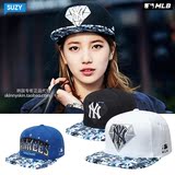 韩国正品 MLB代购直邮 16明星同款彩檐NY字母亲子棒球帽平沿帽子