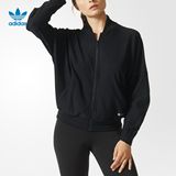 adidas 阿迪达斯 三叶草 女子 运动外套 黑 AJ7766