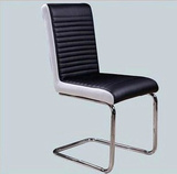 简约现代餐椅凳子U型椅皮革餐椅电镀锈钢居家餐椅会议室椅