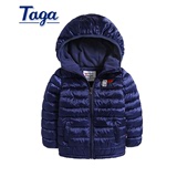 TAGA童装 2015冬季新款男童铺棉外套儿童连帽加厚棉衣中大童棉服