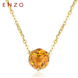 ENZO天然彩色宝石项链 女 18K金镶嵌紫晶彩宝锁骨链 精致高贵