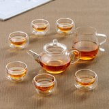 左茗右器 耐热玻璃整套茶具透明茶壶茶杯套组功夫茶具家用套装