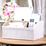 家用客厅茶几床头高档皮纸巾盒抽纸盒 桌面遥控器收纳盒创意欧式