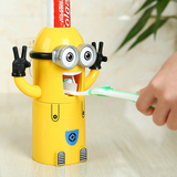 卡通儿童牙刷架创意吸盘壁式压自动挤牙膏器刷牙杯漱口杯洗漱套装