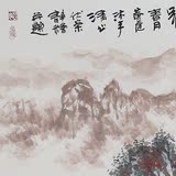 黄庭真迹手绘中国书字画作品小八尺客厅办公室写意秋景山水画030