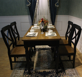 美式乡村实木餐桌地中海餐桌椅组合特价美式复古风格家具欧式简约