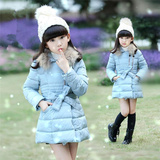 童装女童羽绒服儿童90白鸭绒韩版毛领冬装2015新款中大童修身外套