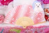 北极cosplay道具 妮可浴衣和服七秀日式折扇女式绢扇樱花粉色和风