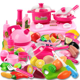 厨房玩具益智组合套装3岁儿童切切乐做饭餐具水果蔬菜女孩过家家