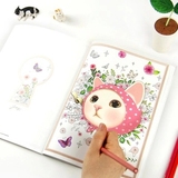 正版韩国猫咪 女孩画册填色绘画本 儿童成人解压涂色书 包邮