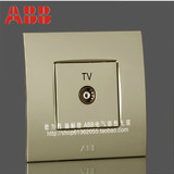 ABB开关插座面板钢框由艺珍珠金一位电视有线TV插座 AU30144-PGPG