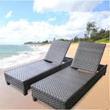 伦森国际 折叠椅 游泳池休闲沙滩茶几简约现代金属成人藤塑料躺椅
