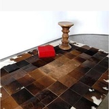 双12 厂家直销 巴西奶牛皮拼块地毯  拼接地毯地垫 客厅卧室地毯