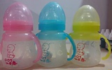 小不点婴儿硅胶奶瓶/宽口径宝宝奶瓶/带吸管手柄防摔宝宝储奶瓶