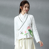 2016春装新款民族风女装印花长袖中式上衣大码中国风汉服薄款外套