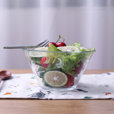 NDP 沙拉碗高硼玻璃清新创意大号日式透明家用水果餐具甜品汤碗