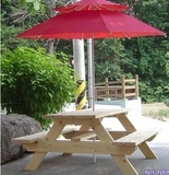 特价户外桌椅组合带伞咖啡店餐厅大排档室外阳台露天实木连体餐桌