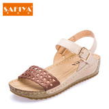 Safiya索菲娅夏季新款夏款中跟索菲亚打蜡专柜女凉鞋SF52115075