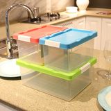 加厚有盖透明塑料中号小号收纳箱厨房储物盒食品整理箱密封收纳盒