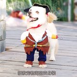 ZXXDJ泰迪宠物衣服搞笑狗狗衣服海盗变身装夏带帽子中大型犬金毛