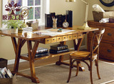 美式乡村 温馨乡村风格实木书桌地中海风格书桌 实木可定制家具