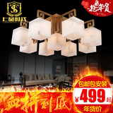 新中式灯具LED吸顶灯客厅灯现代长方形大气卧室餐厅全铜云石灯164