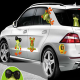 卡通可爱青蛙汽车贴画车门贴纸车身装饰品可移除个性创意防水贴膜