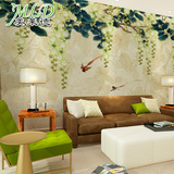 大型定制墙纸壁画现代中式客厅电视沙发背景墙壁纸壁画手绘花鸟