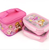韩国进口美少女儿童饭盒婴幼儿童便当盒女童水果盒 不锈钢保鲜盒