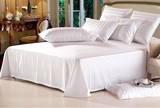 美容床单宾馆床单加密酒店床单纯色3公分缎条床单可定做套件