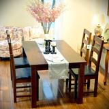 定制美式乡村田园饭桌家具 现代简约北欧全实木餐桌椅子组合餐台