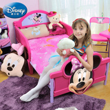 迪士尼塑料儿童床带护栏单人床 男女孩汽车公主粉色儿童床小孩床