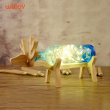 台灯床头灯3d鹿灯个性创意可爱时尚实木学生卧室书桌小台灯小夜灯