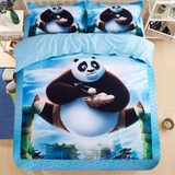 纯棉四件套床笠4件套1.8m床功夫熊猫卡通儿童三件套全棉1.5/1.2米