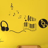 Music 琴行幼儿园音乐教室布置墙贴纸创意音乐符号光盘耳机钢琴键
